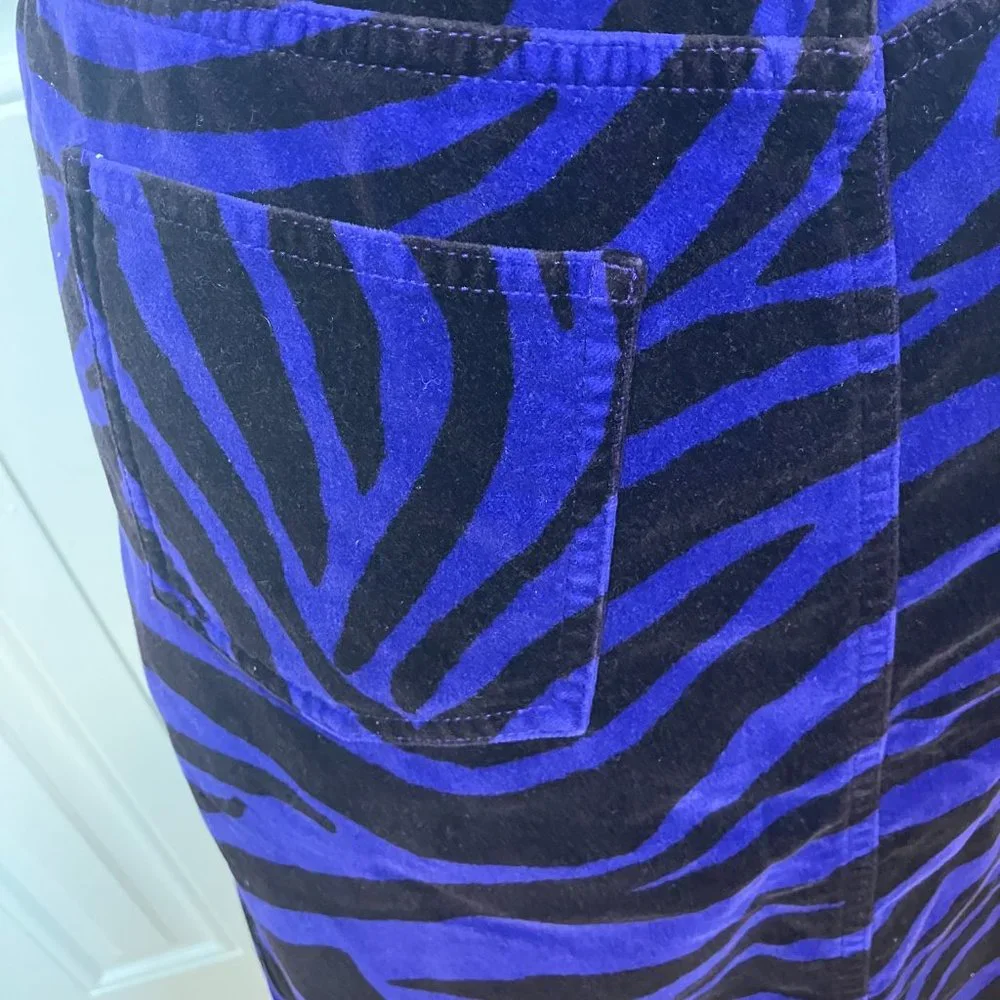 Boden Purple and Brown Velvet Zebra Skirt 10L - Picture 4 of 5